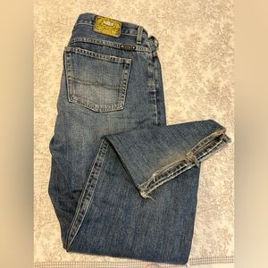 Lucky Brand Blue Boyfriend Jeans with Distressed Vintage Look